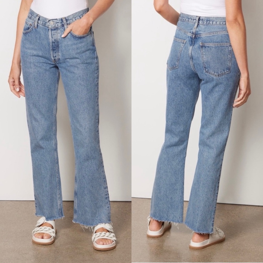 AGOLDE Mid Rise Relaxed Boot Denim Jeans Blue Size 25